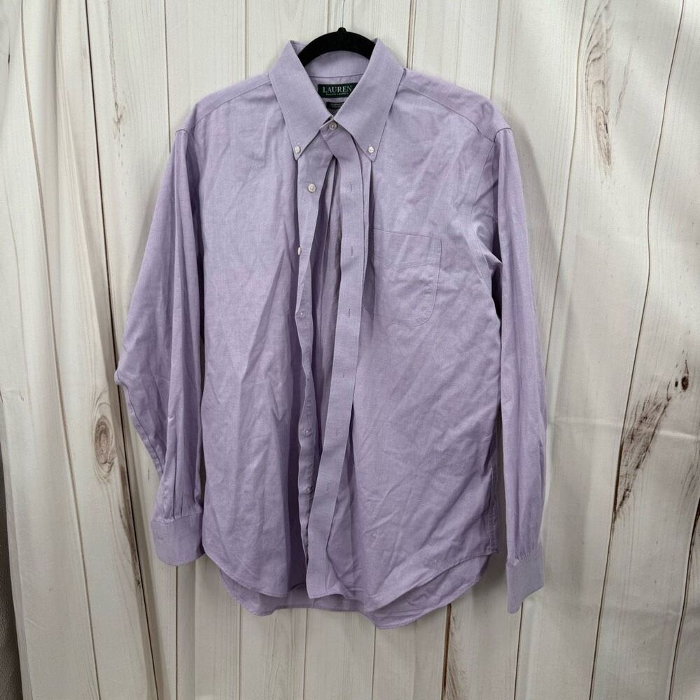 Lauren Ralph Lauren Men’s 16 1/2 34/35 Purple Non Iron Dress Shirt Career Work